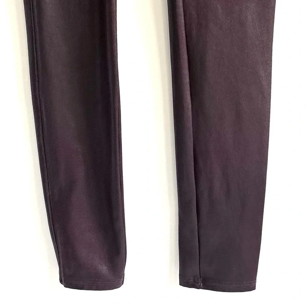 SPANX Faux Leather Leggings High-Waisted Wine Burgundy Size Large - Picture 7 of 16